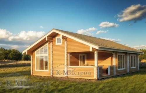 Дом одноэтажный из профилированного бруса размером 94 М2